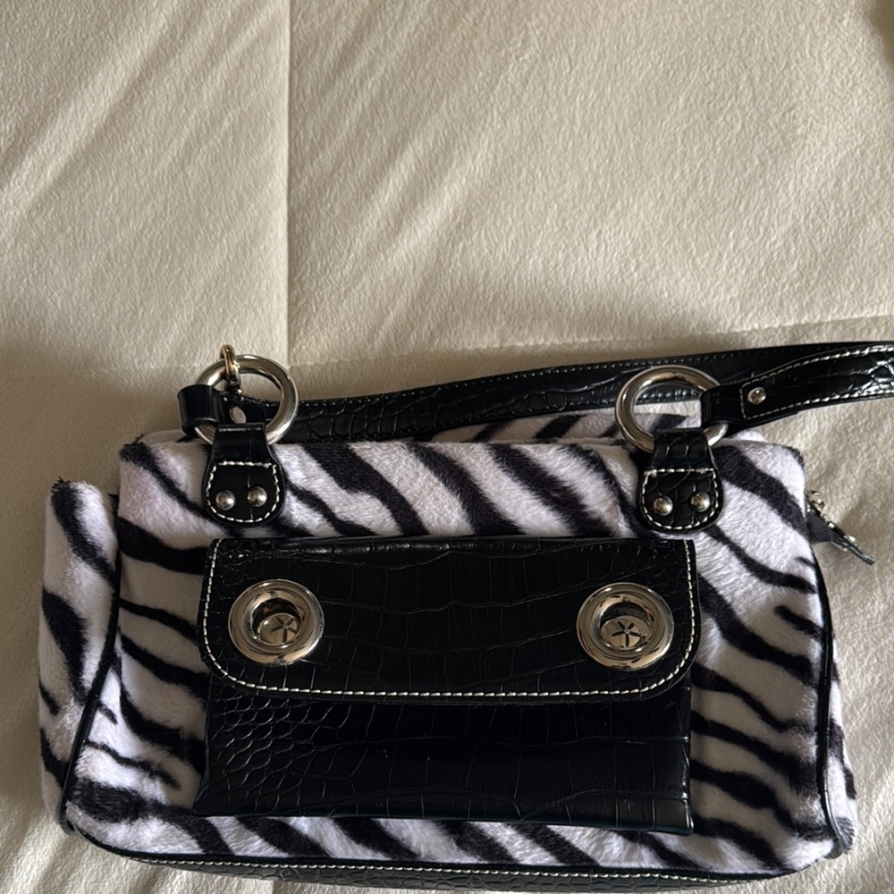 Stylish Black and White Zebra Print Women's Bag